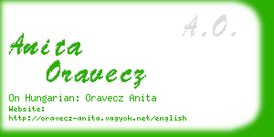 anita oravecz business card